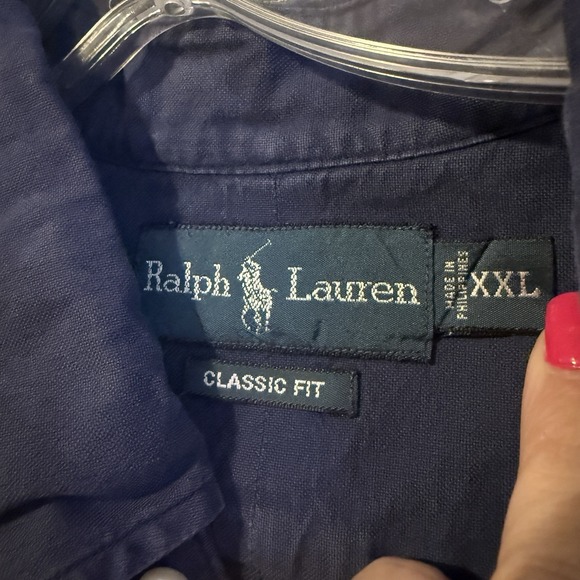 Ralph Lauren Shirt Mens XL Blue Classic Fit Short Sleeve Button Down Pony - Picture 4 of 6